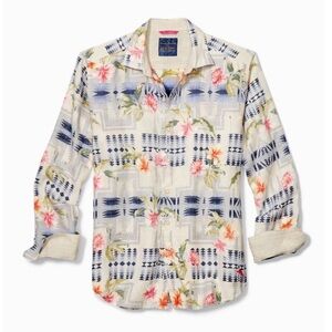 Tommy Bahama & Pendleton Aloha Harding Breezer Long-Sleeve Linen Shirt Size XL